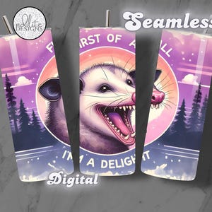 Sarcastic Opossum Tumbler Design: Funny Naturecore PNG (Digital Download)