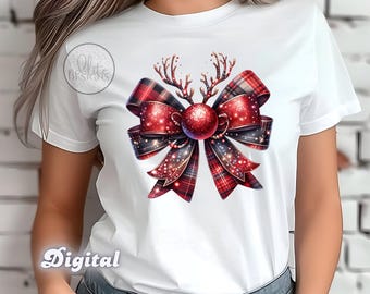 Julplädrosett PNG: Renhornsprydnad Clipart (sublimeringsfil)