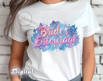 Regalo per damigella d'onore in formato PNG, design per maglietta dell'entourage della sposa, download digitale per addio al nubilato, sublimazione per la squadra di nozze