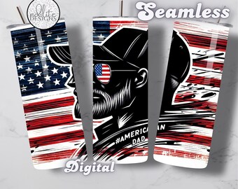 American Dad Tumbler Wrap: Amerikanische Flaggen-Design (digitaler Download)
