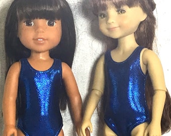 Swimsuit for 14.5" Wellie Wishers or Ruby Red Fashion Friends Doll Clothes Shiny Royal Blue tkct1418 handmade ready to ship