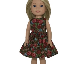 Dress Doll Clothes for 14.5" Wellie Wishers or Ruby Red Glitter Girls Melissa & Doug handmade Brown Dusty Rose tkct1375 READY TO SHIP