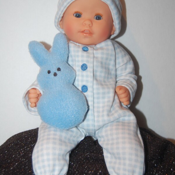 Blue Sleeper with Stuffed Bunny for 12" Corolle Mon Premiere Baby dolls