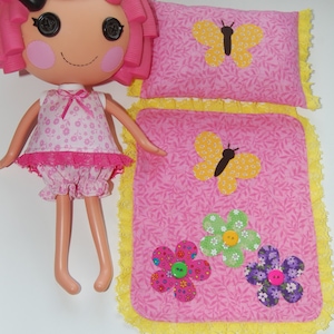 Lalaloopsy Pattern -Summer Pajamas with Butterfly Blanket & Pillow  for 12&quot; Lalaloopsy dolls- pdf sewing pattern