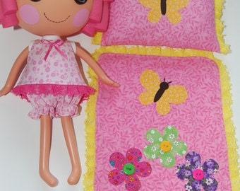 Lalaloopsy Pattern -Summer Pajamas with Butterfly Blanket & Pillow  for 12" Lalaloopsy dolls- pdf sewing pattern