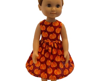 Dress Doll Clothes for 14.5" Wellie Wishers or Ruby Red Glitter Girls Melissa & Doug handmade  Maroon pumpkin tkct1371 READY TO SHIP