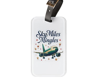 SkyMiles Mingles Luggage Tag | Retro Airplane Travel Design
