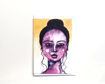 Beautiful Imperfections Greeting Card | Black Woman Card | Black Greeting Card | Afrocentric | Black Artist