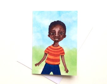 Our Future Greeting Card | Young Son, Nephew, Brother | Black Boy Joy | Card for Little Black Boys | Birthdays | Blank Inside