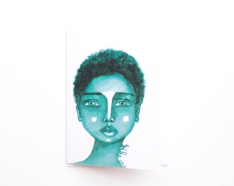 Little Green | Unique Black Greeting Card | Multi Occasion Card | Birthdays | Ethnic | Black Woman
