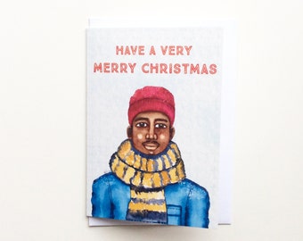 Christmas Card for Black Men | African American | Afrocentric - Have a Very Merry Christmas