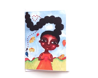 I Love My Hair! | Little Black Girl Birthday Card | African American | Black Girl Magic | Black Greeting Card UK
