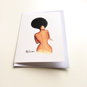 Afro Allure Black Greeting Card Multicultural Ethnic Watercolour Greeting Card image 2