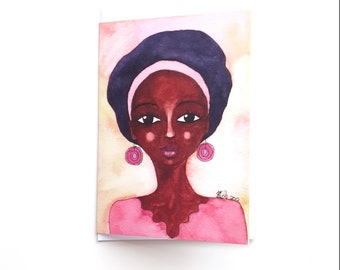 Quiet Joy | Black Woman Birthday Card | Black Greeting Card | African American | Afro Caribbean | Afrocentric