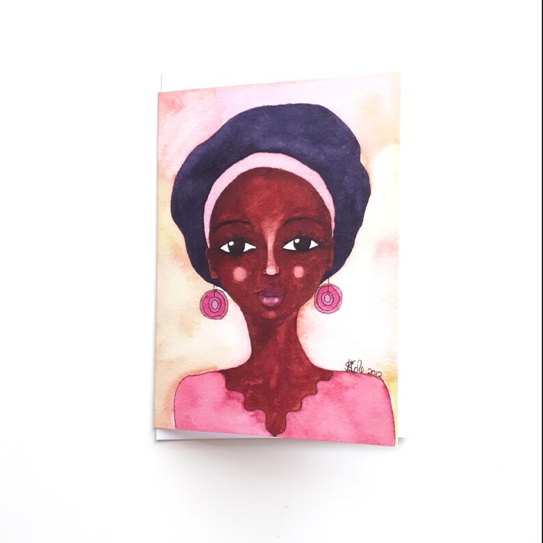 Quiet Joy Black Woman Birthday Card Black Greeting Card African American Afro Caribbean Afrocentric image 1