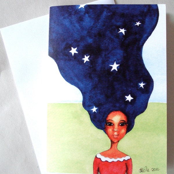 African American Greeting Card 'Starry, Starry Night'