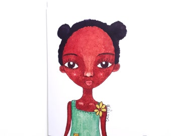 Rosie Girl | Little Black Girl Birthday Card | Black Girl Magic | Blank Card for All Occasions