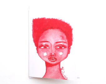 Little Red | Black Greeting Card | Birthdays | All Occasions | Friendship