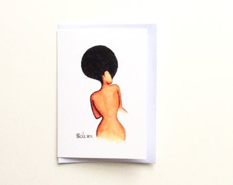 Afro Allure | Black Greeting Card | Multicultural | Ethnic | Watercolour Greeting Card