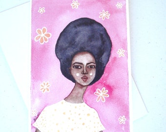 Groovy Gold | Black Greeting Card | Birthday Celebration | African American | Afrocentric | Black Owned