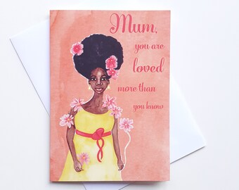 More Than You Know | Mother's Day Card | Mum's Birthday Card | Black Greeting Card for Black Mothers