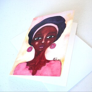 Quiet Joy Black Woman Birthday Card Black Greeting Card African American Afro Caribbean Afrocentric image 2