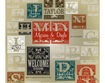 Alphabet Cuttable SVG Files - Eps Ai Svg Gsd - Last Name Initial Vector File - Monogram Font Digital Cut File for Vinyl Cutters