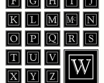 Alphabet SVG Files, Framed Monogram Alphabet, Monogram SVG Files, Last Name Initial Font File, Alphabet Cricut Svg, Eps Ai Svg Gsd