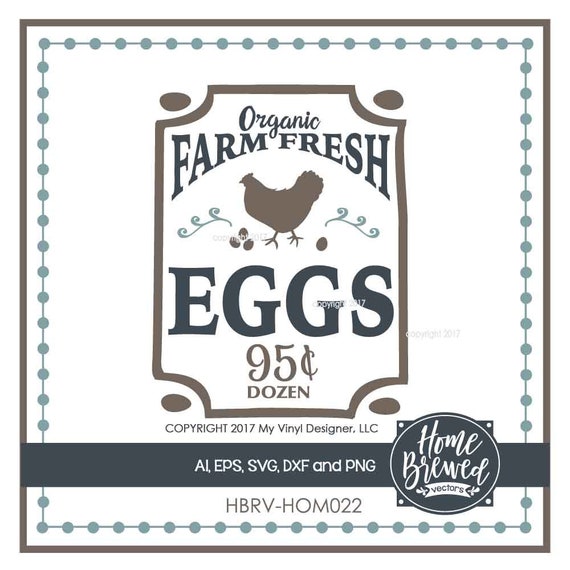 Farm Fresh Eggs Svg Organic Silhouette Fresh Eggs Vector Etsy