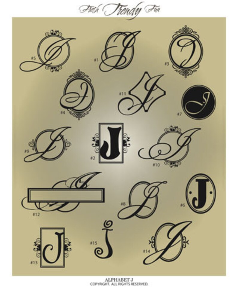 Download Monogram Letter J SVG Files Ai Svg Eps Gsd Cuttable SVG | Etsy