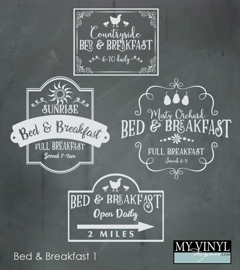 Bed and Breakfast SVG Files Kitchen Wall Art Cuttable SVG Etsy