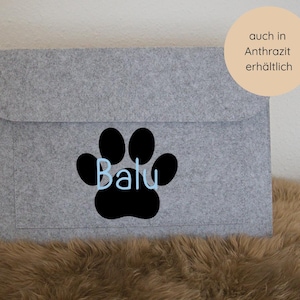Personalisierte Hundemappe mit Namen | Impfpasshülle Hund | Stammbuch | Leistungshund | Dokumententasche Filz | Tierorganizer | Pfote