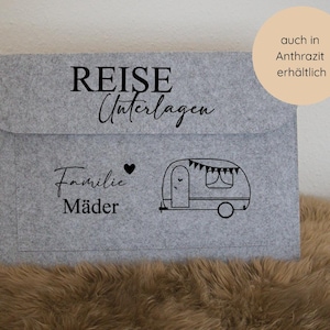 Dokumententasche Reiseunterlagen | Reisemappe für max. A4 Dokumente | Personalisierte Dokumentenmappe | Travel Organizer | Wohnwagen Caravan