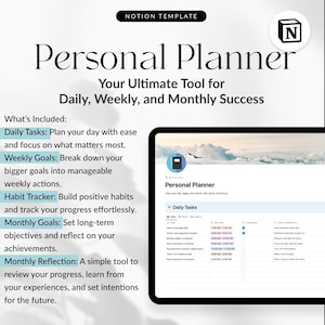 Ultimate Notion Life Planner 2025, Notion All-in-One Dashboard, Aesthetic Notion Planner, ADHD-Friendly That Girl Notion Template