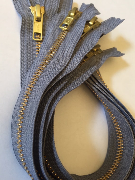 Clearance 14 inch metal zippers wholesale gold teeth FIVE Etsy
