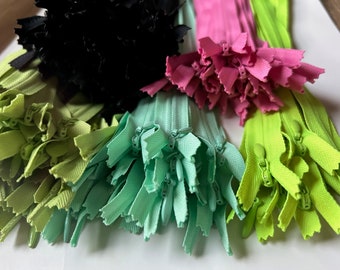 Clearance, 26 inch YKK invisible zippers, 10 pcs, your choice of color, medium pink, mint, apple green, bright lime, or black