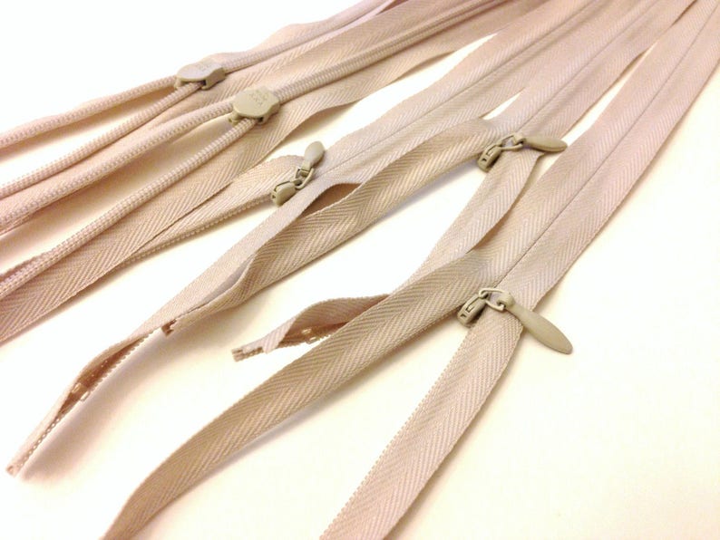 12 Inch invisible zippers in bulk natural beige Ten pcs Etsy
