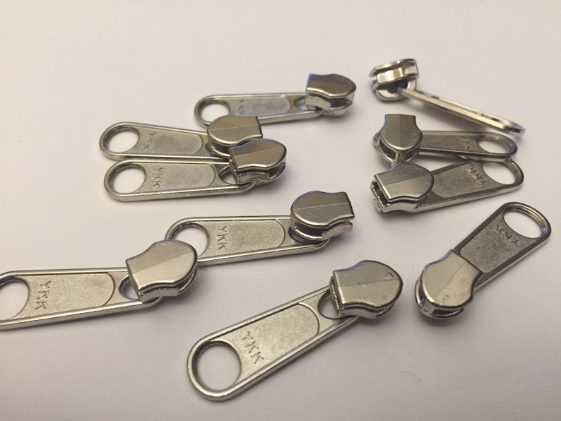 YKK zipper pull to fit 4.5 Handbag zipper coil silver pull Etsy