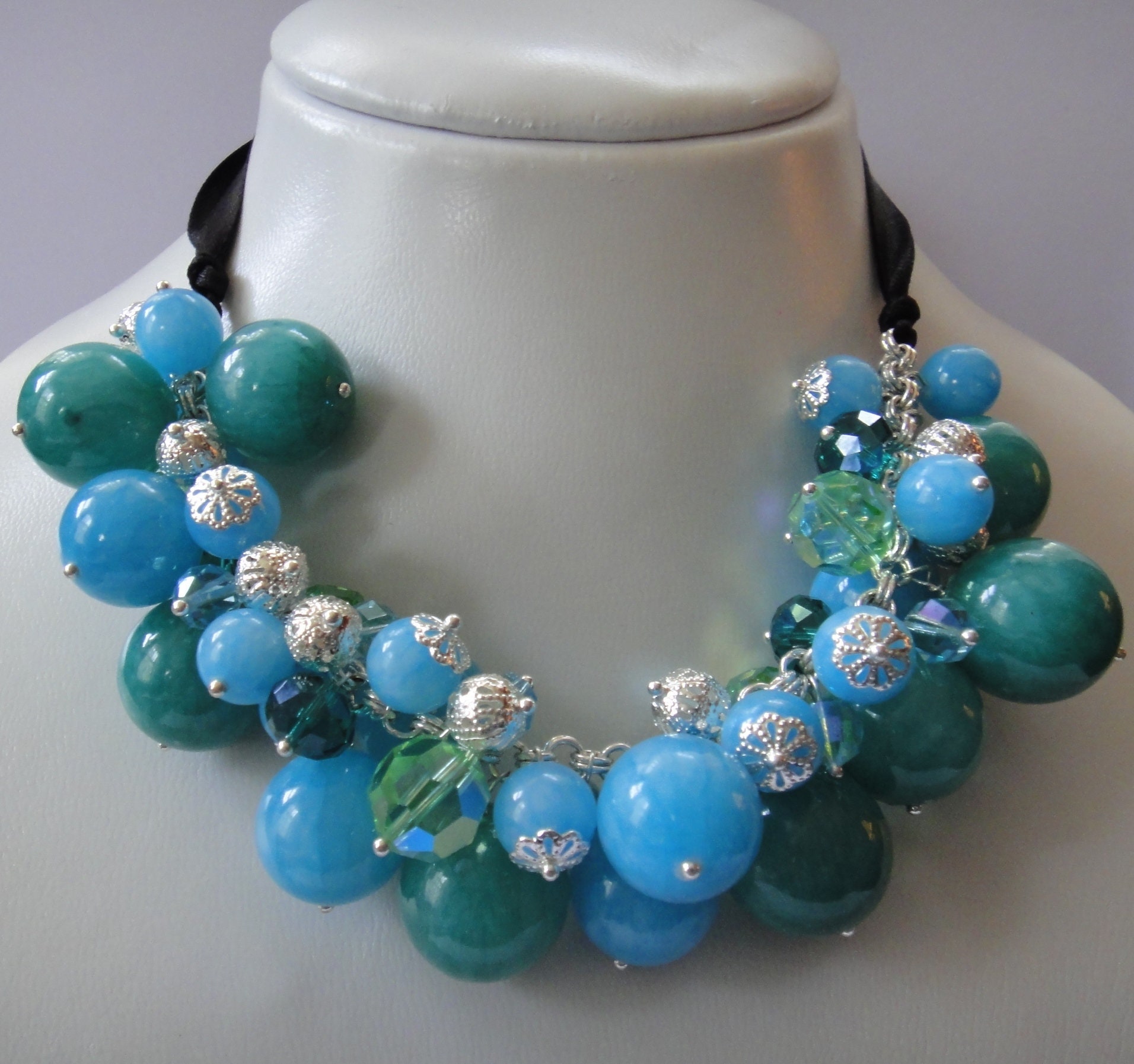 Blue Chunky Bohemian Necklace | Tapphire Creations