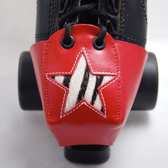 Items similar to Red Leather Toe Guards with Zebra Stars on Etsy