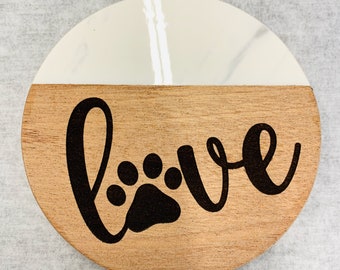 Dog Lovers Paw Print Coasters -- Set of 4