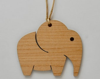 Wooden Elephant Ornament, Free shipping in the US!