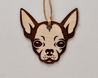 Wooden Chihuahua Ornament, Free shipping in the US!