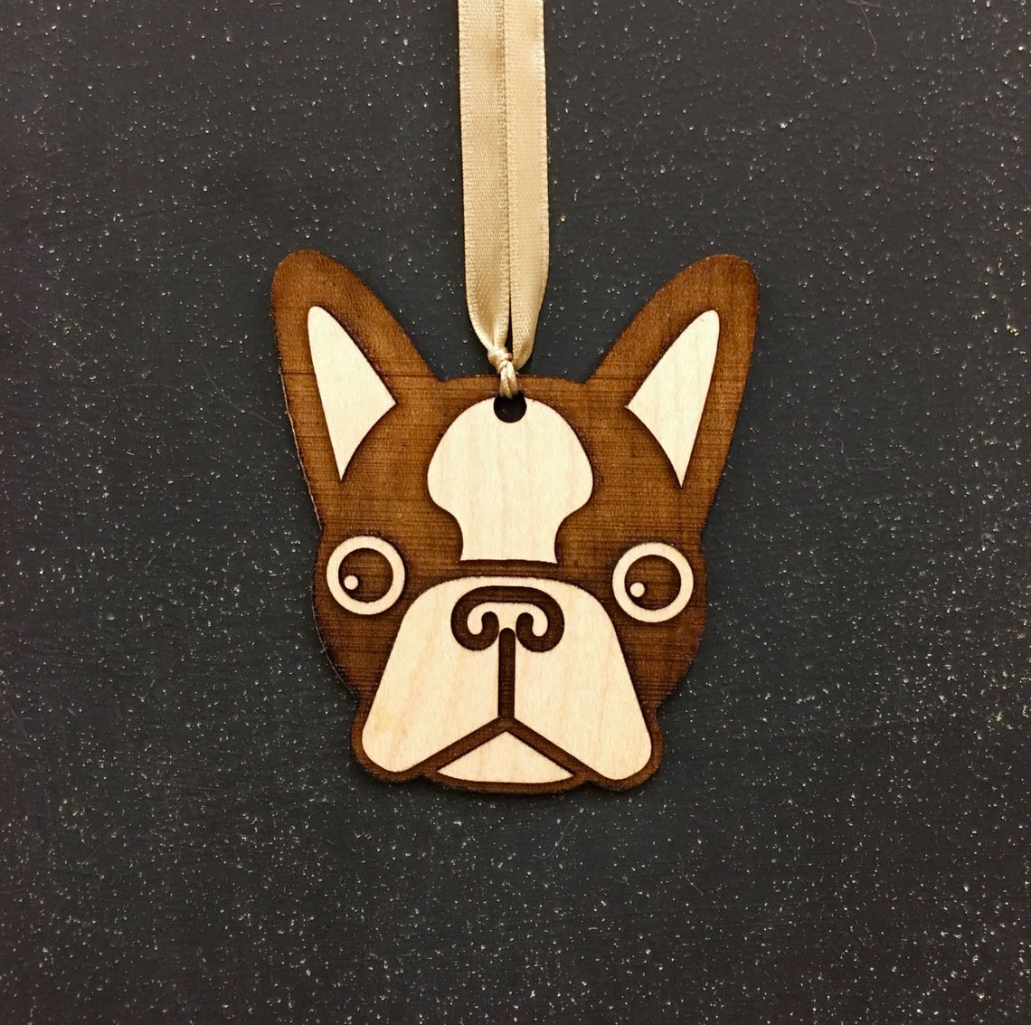 Wooden Boston Terrier Ornament Free Shipping in the US - Etsy UK