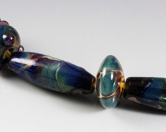 Twilight lampwork glass beads