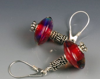 OMG Pink! - lampwork glass beaded earrings