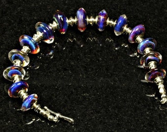 Pure Illusion -- lampwork glass beaded bracelet with SS accents