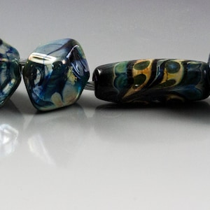 Oil Slicks lampwork glass beads image 1