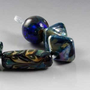 Oil Slicks lampwork glass beads image 2