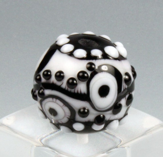 I See Spots Focal Lampwork Glass Bead DESTASH